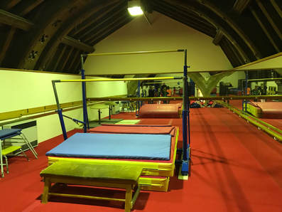 Greenhead Gymnastics badge classes train upstairs on our sprung floor